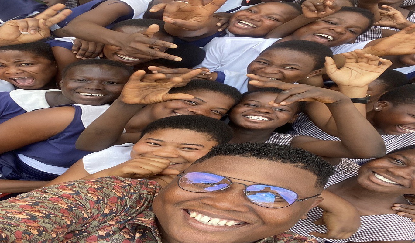 Foundation leadership with students and volunteers